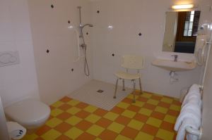 Hôtel de Paris à Poligny -  Jura - Salle de bains pour personne à mobilité réduite